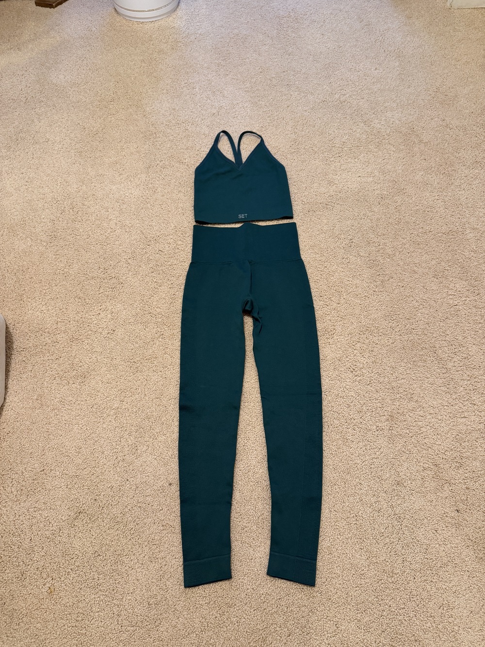 Set Active Seamless Ribbed 2-Piece Set - Size XS - Teal